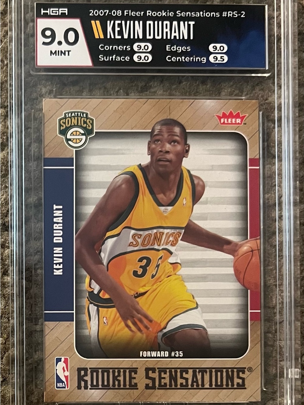 2007-08 Fleer Rookie Sensations Kevin Durant RC HGA 9
